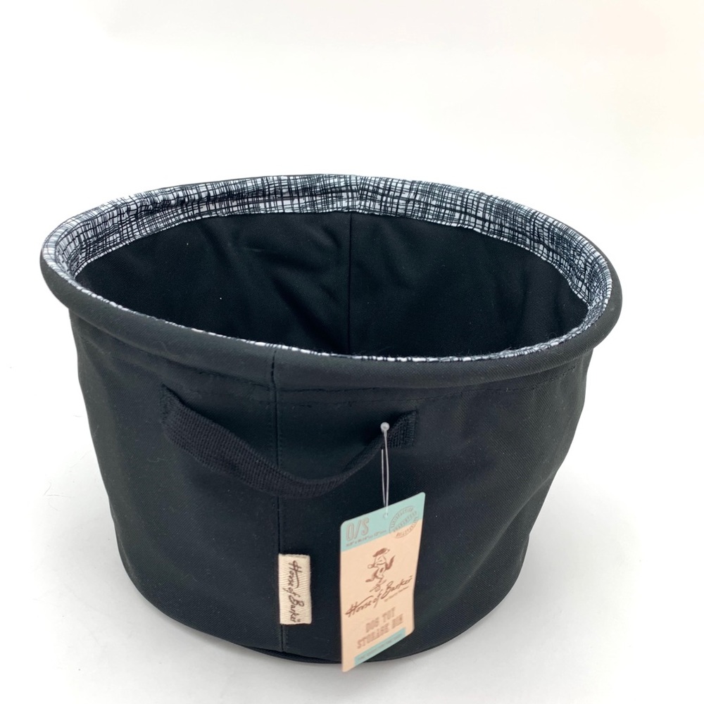 Dog Toy Storage Round Black Bin 9”x14”x12” NEW - Picture 3 of 5